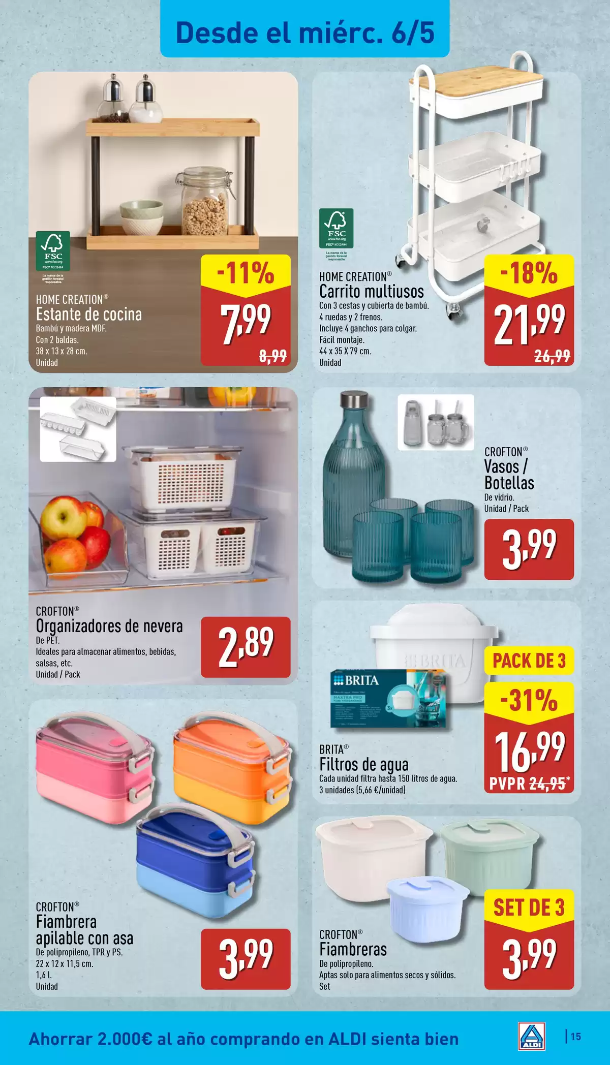 Offres ALDI Espagne de 4 à 10 mai 2026 Comme il coûte peu d'acheter bien ! - ALDI - Espagne - 4 mai 2026 – 10 mai 2026 - Page 15