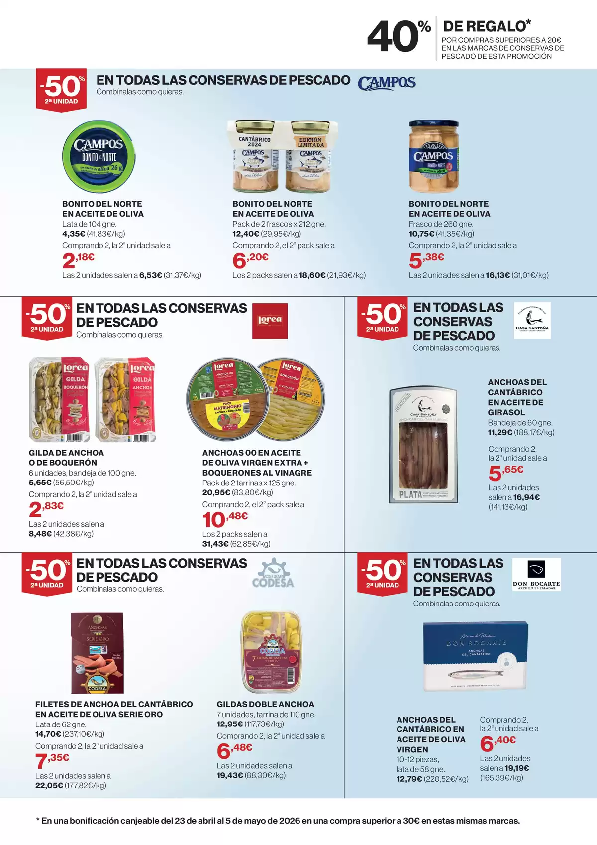 Offres Hipercor Espagne de 9 avril à 5 mai 2026 Les Meilleures Marques Dans Les Conserves De Poisson - Hipercor - Espagne - 9 avril 2026 – 5 mai 2026 - Page 7