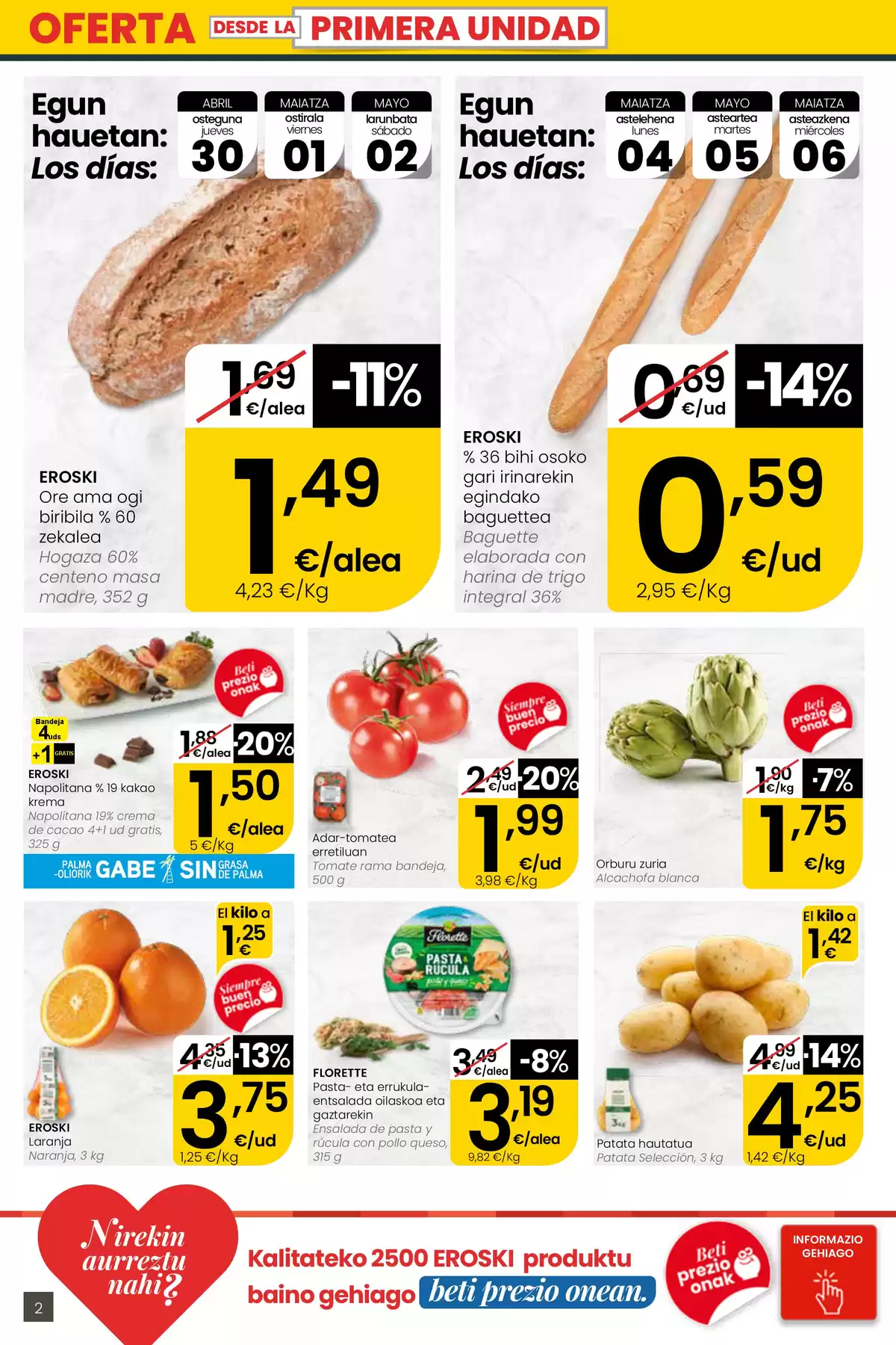 Offres Eroski Supermarché Espagne de 30 avril à 13 mai 2026 offres Nirekin aurreztu nahi ? EROSKI CITY - Eroski - Espagne - 30 avril 2026 – 13 mai 2026 - Page 2