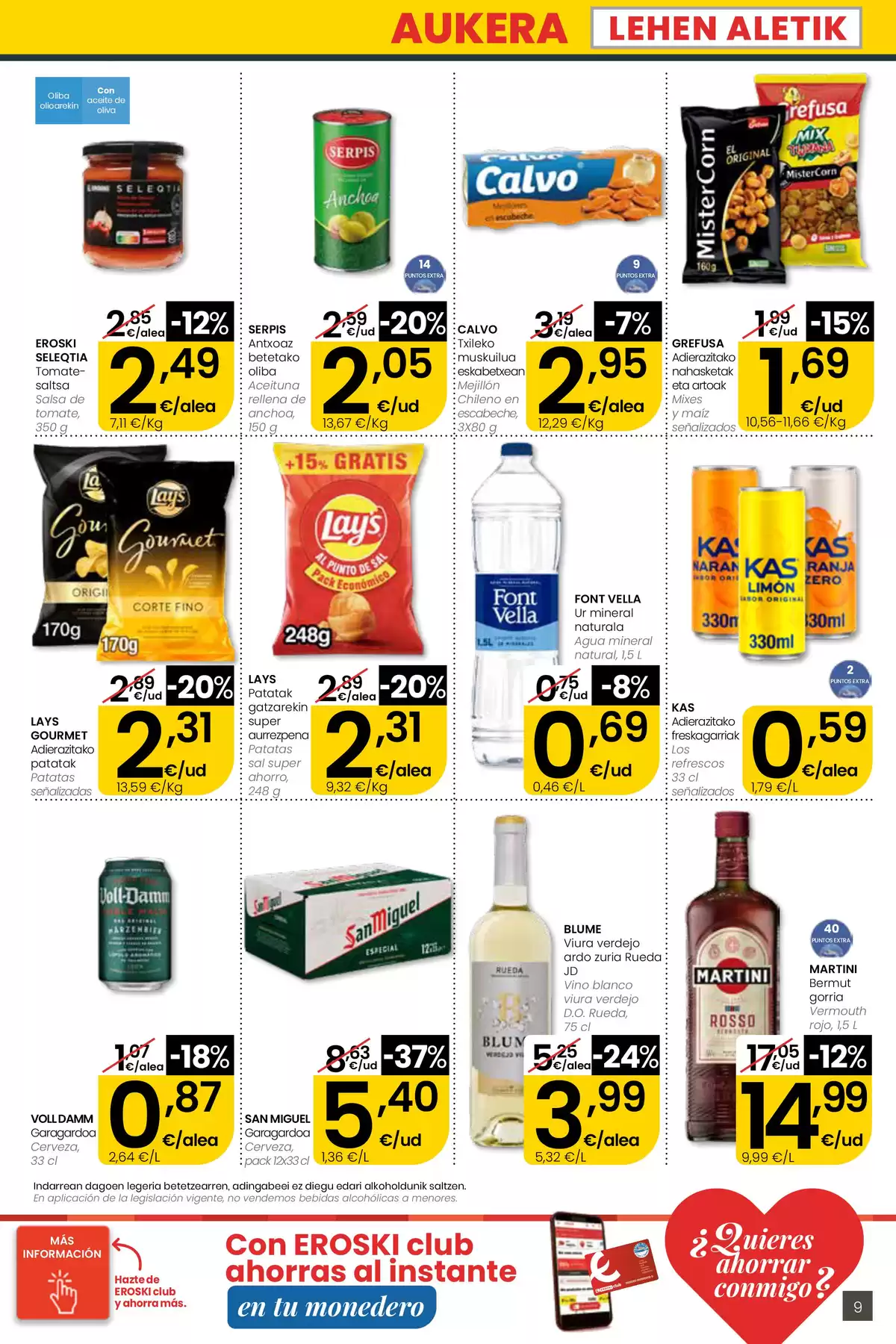 Offres Eroski Supermarché Espagne de 30 avril à 13 mai 2026 offres Nirekin aurreztu nahi ? EROSKI CITY - Eroski - Espagne - 30 avril 2026 – 13 mai 2026 - Page 9