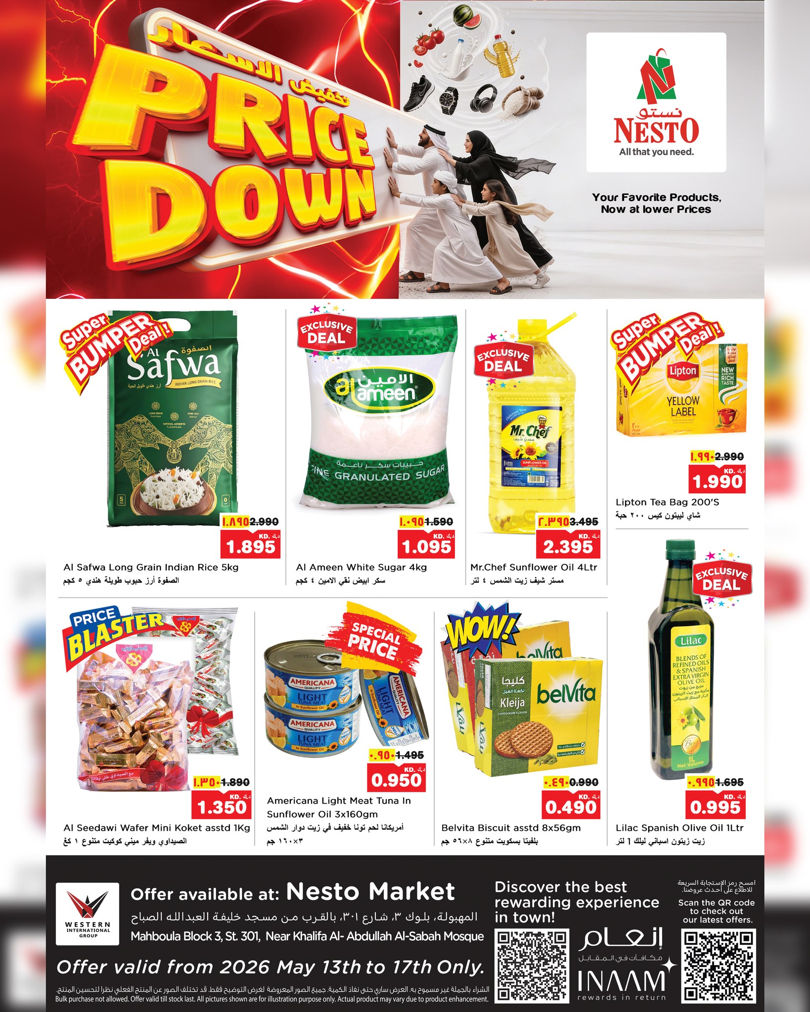 Nesto Hypermarkets offers in Mhbwlh from 13 to 17 May 2026 Price Down - Block 3 Branch - Page 1