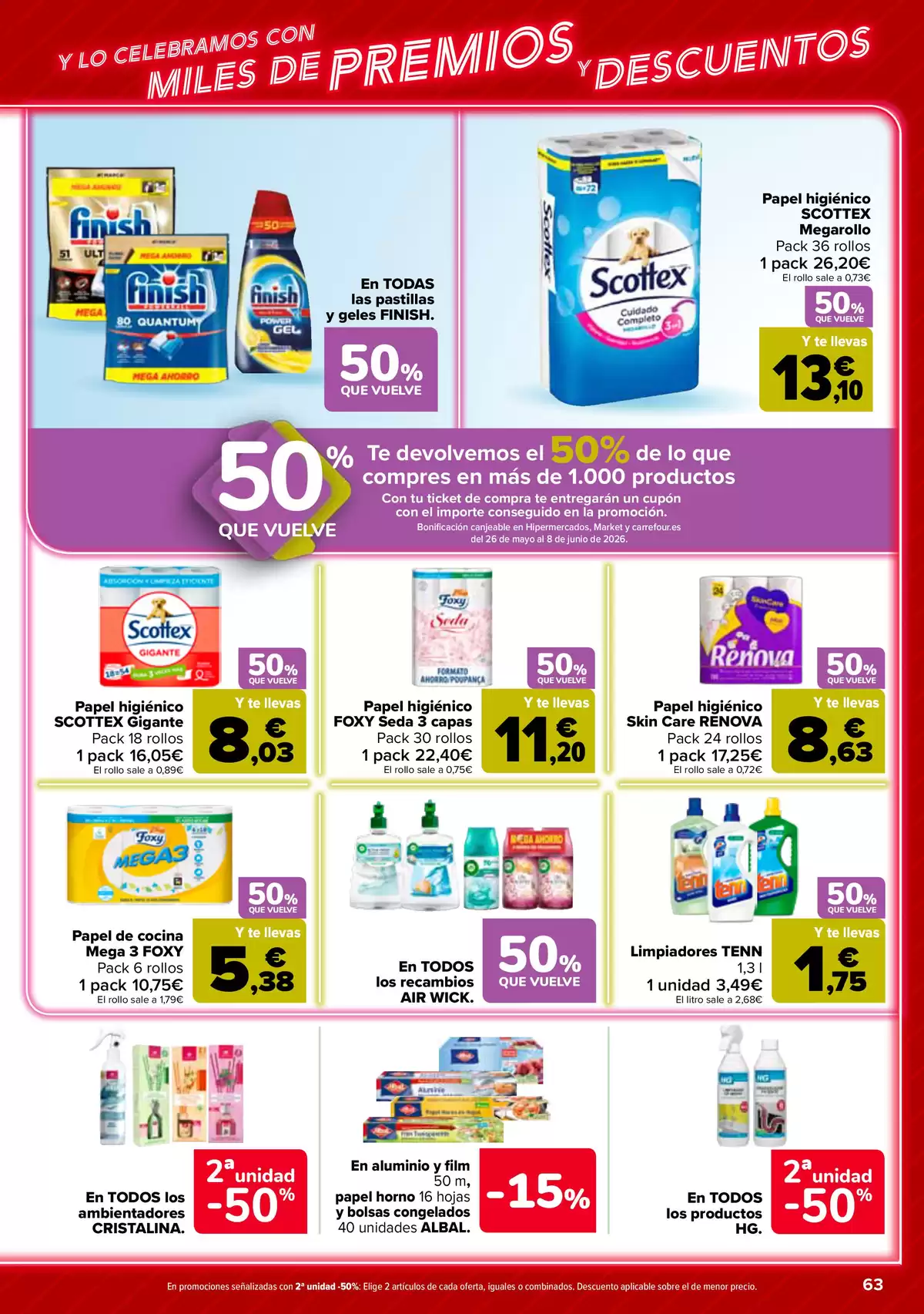 Offres Carrefour Espagne de 12 à 25 mai 2026 50% RETOUR + 2ème. AL -50% - Carrefour - Espagne - 12 mai 2026 – 25 mai 2026 - Page 63