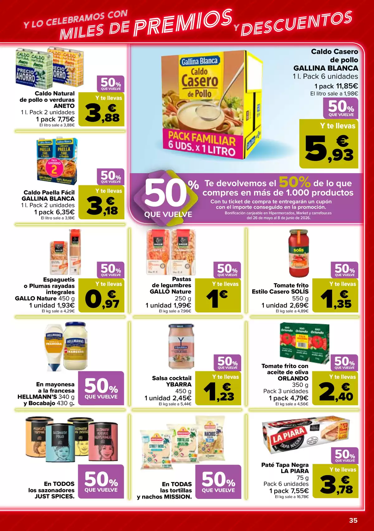 Offres Carrefour Espagne de 12 à 25 mai 2026 50% RETOUR + 2ème. AL -50% - Carrefour - Espagne - 12 mai 2026 – 25 mai 2026 - Page 35