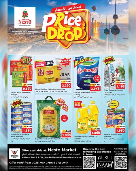 Nesto Hypermarkets offers in Mhbwlh from 27 to 31 May 2026 Price Drop - Block 3 Branch - Page 1