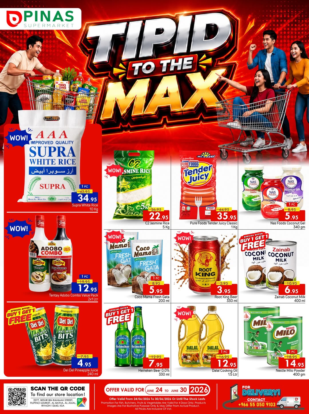 Pinas Supermarket offers in Albtha from 8 to 14 Muharram 1448 AH (24 – 30 June 2026) Max Savings Deals - Page 1