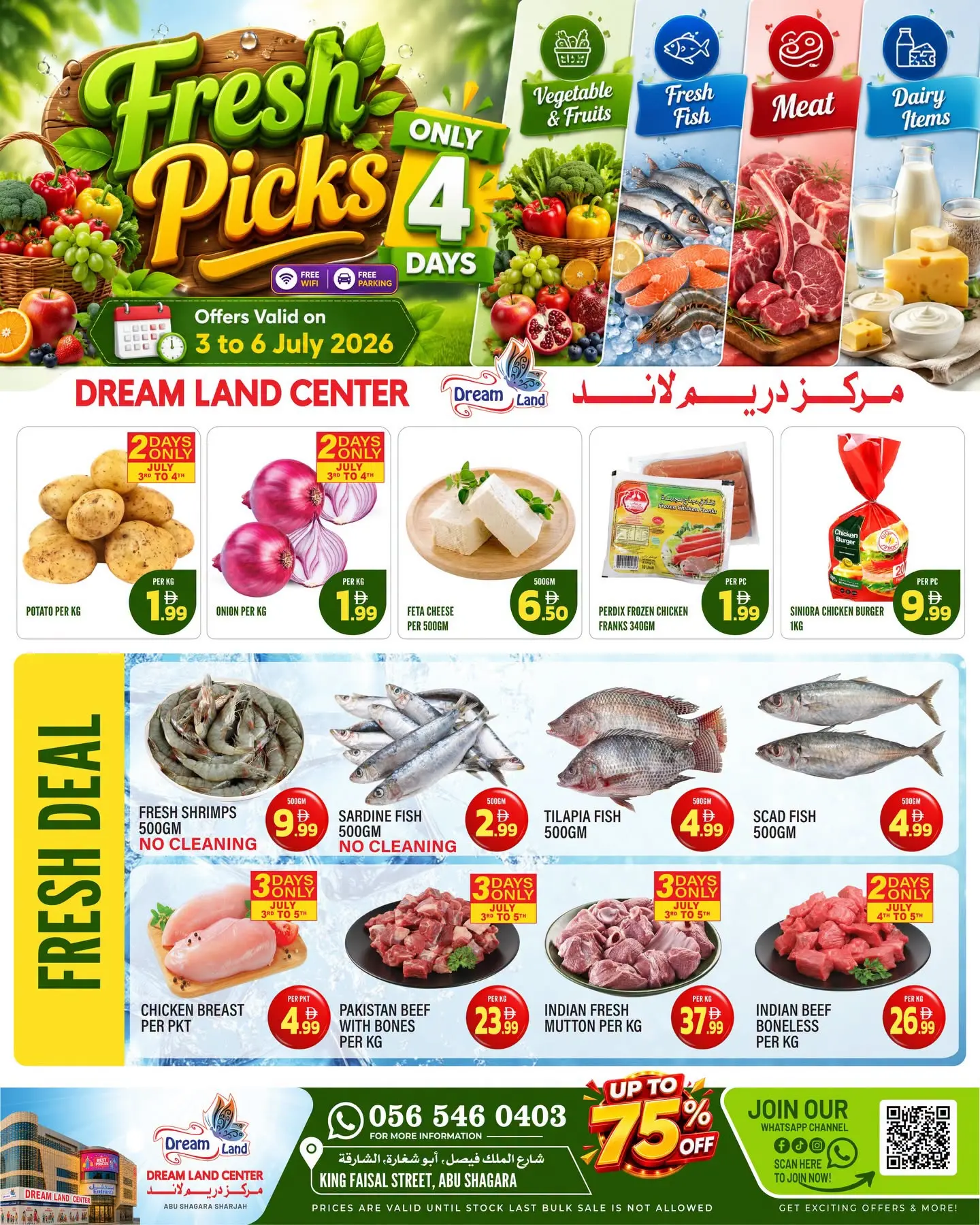 Dream Land supermarket offers in Abu Shagara from 3 to 6 July 2026 Fresh Picks - Page 1