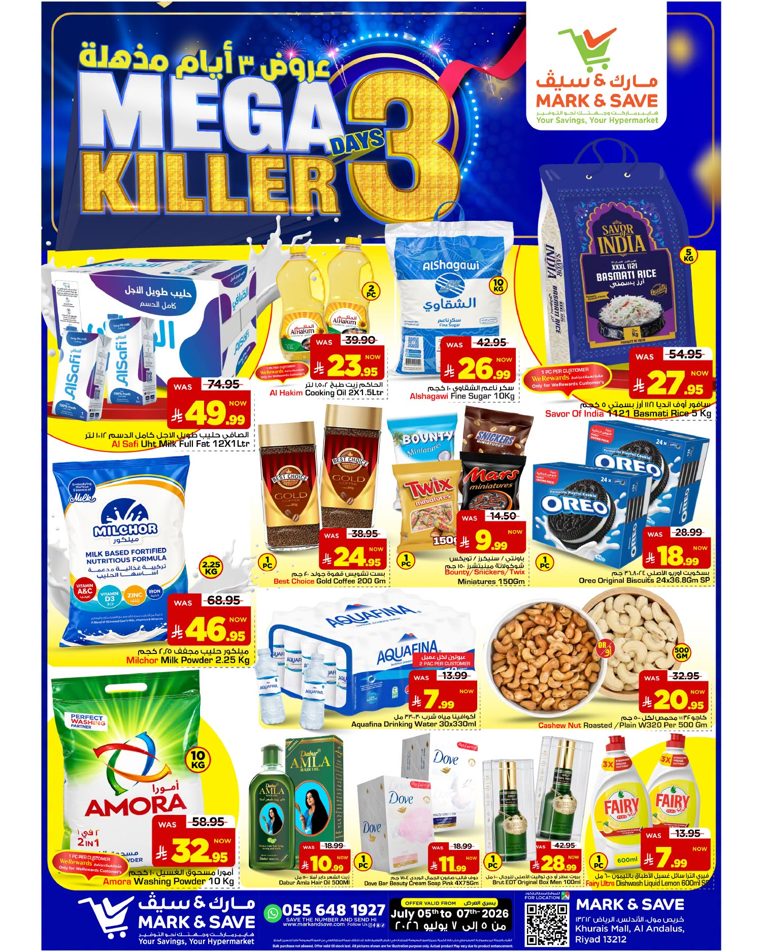 Ofertas de Mark & Save Khurais de 19 a 21 Muharram 1448 AH (5 – 7 julio 2026) Ofertas Mega Killer 3 días - Página 1