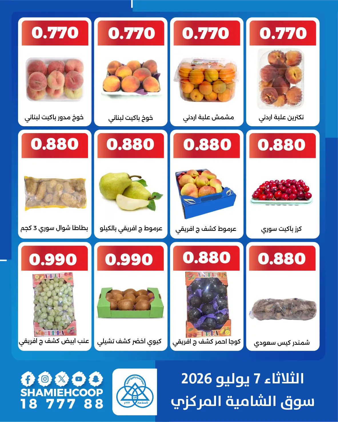 عروض جمعية الشامية والشويخ الثلاثاء ٧ يوليو ٢٠٢٦ عروض الخضروات والفاكهة - جمعية الشامية والشويخ - الكويت - 7 يوليو 2026 – 7 يوليو 2026 - صفحة 2