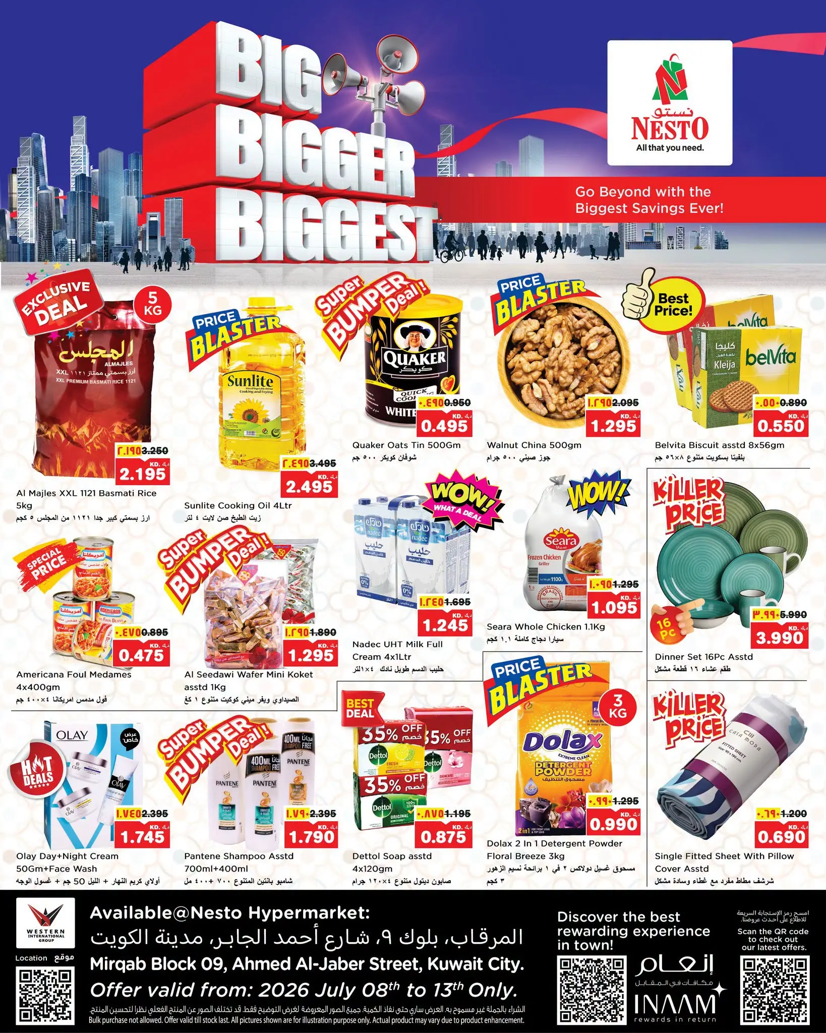 Nesto Hypermarkets offers in Almrqab from 8 to 13 July 2026 Big Bigger Biggest - Page 1