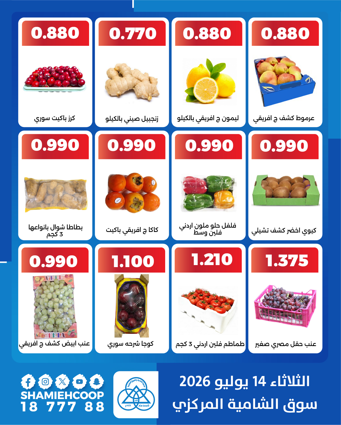 Shamieh coop offers Tuesday 14 July 2026 Vegetable and fruit offers - Shamieh coop - Kuwait - 14 July 2026 – 14 July 2026 - Page 3