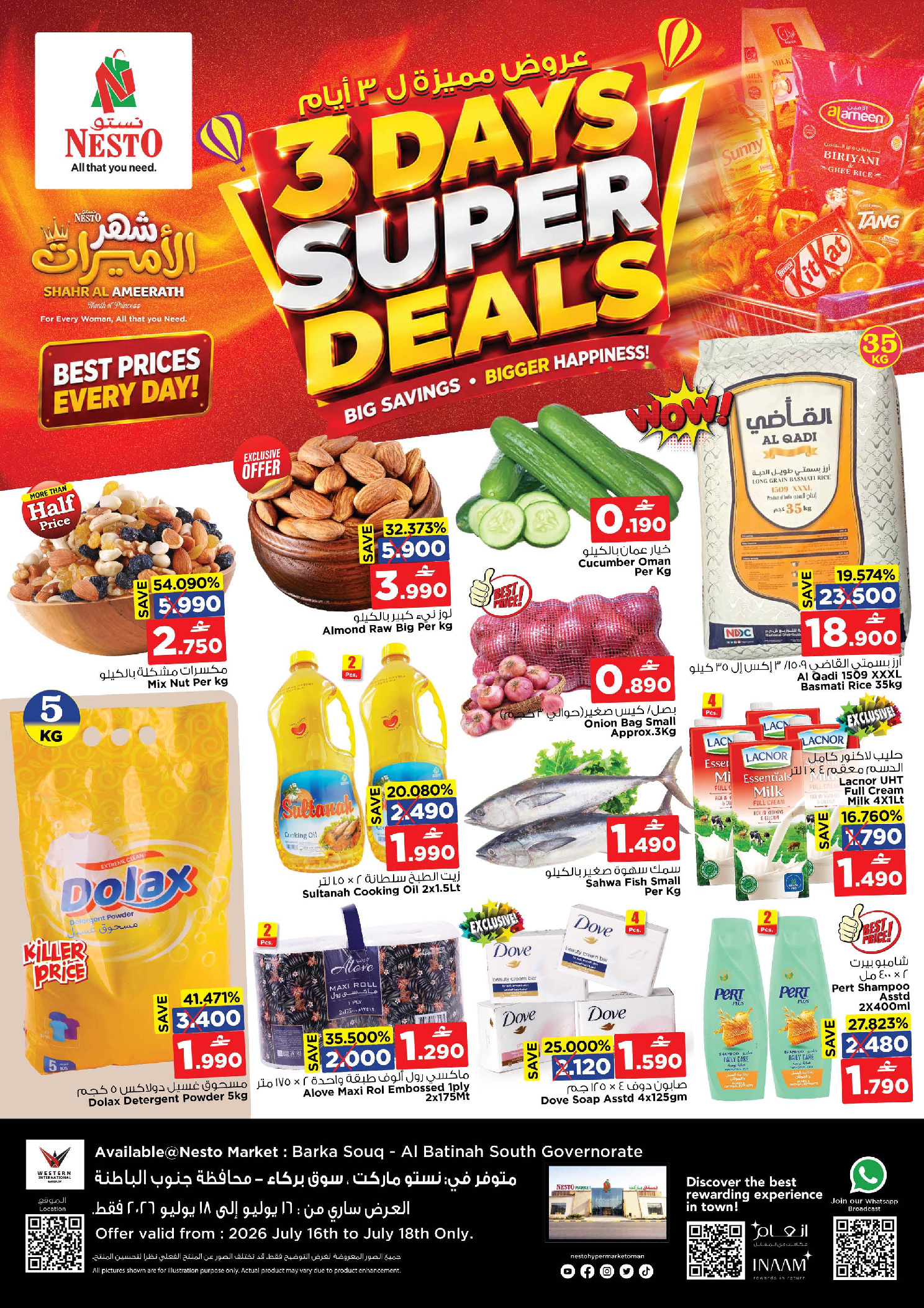Nesto offers in Barka from 16 to 18 July 2026 Super 3 Day Offers - Page 1