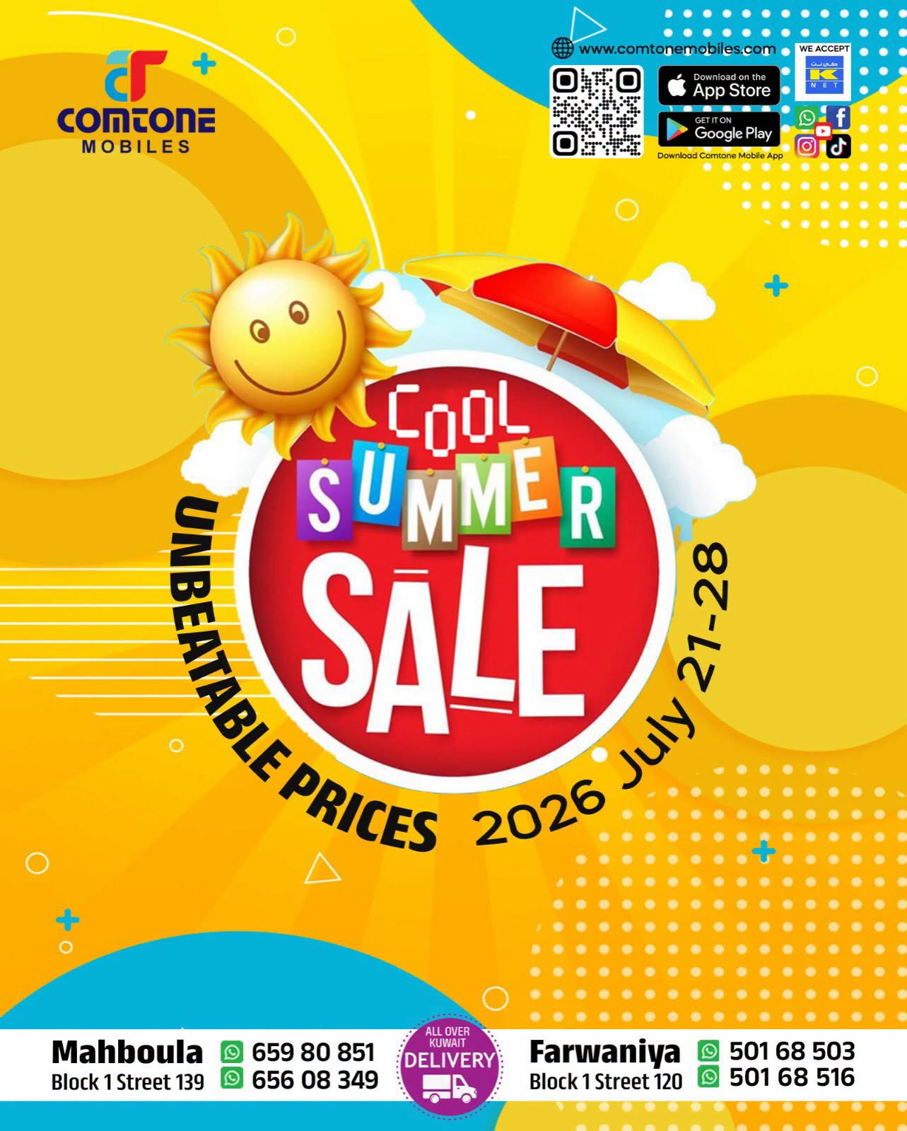 Comtone Mobiles Kuwait offers from 21 to 28 July 2026 Summer Sale - Page 1