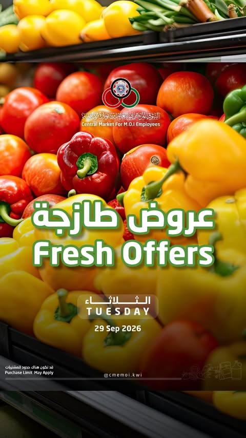 عروض السوق المركزى للعاملين بوزارة الداخلية الكويت الثلاثاء ٢٩ سبتمبر ٢٠٢٦ عروض طازجة - صفحة 1