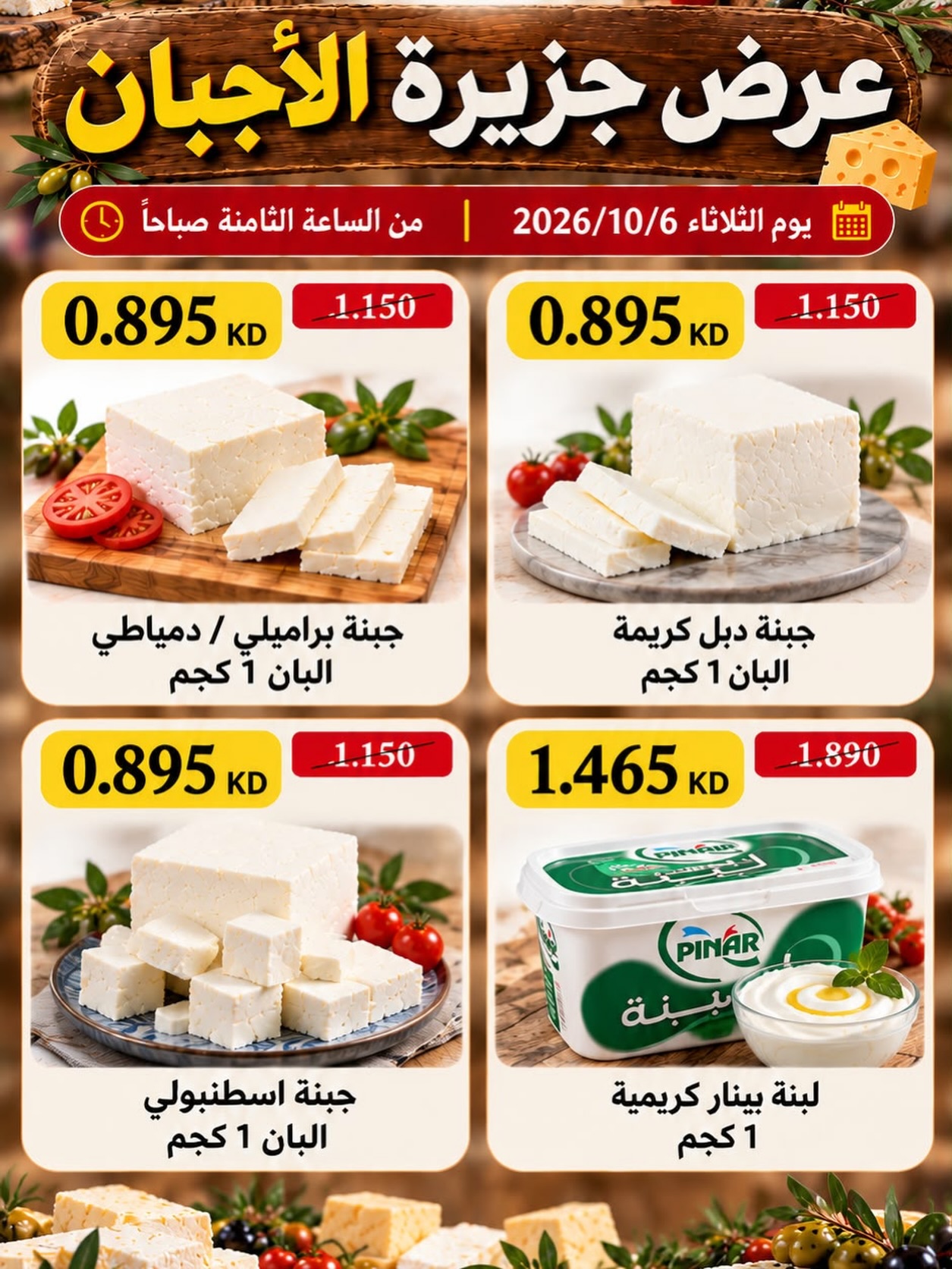 عروض جمعية عبد الله المبارك التعاونية الثلاثاء ٦ أكتوبر ٢٠٢٦ عروض الأجبان - صفحة 1