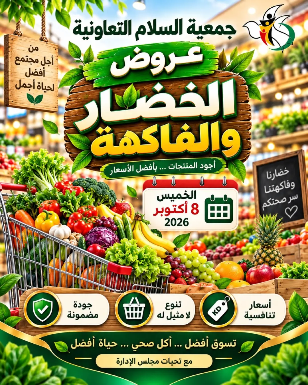 عروض جمعية السلام التعاونية الخميس ٨ أكتوبر ٢٠٢٦ عروض الخضار والفاكهة - صفحة 1
