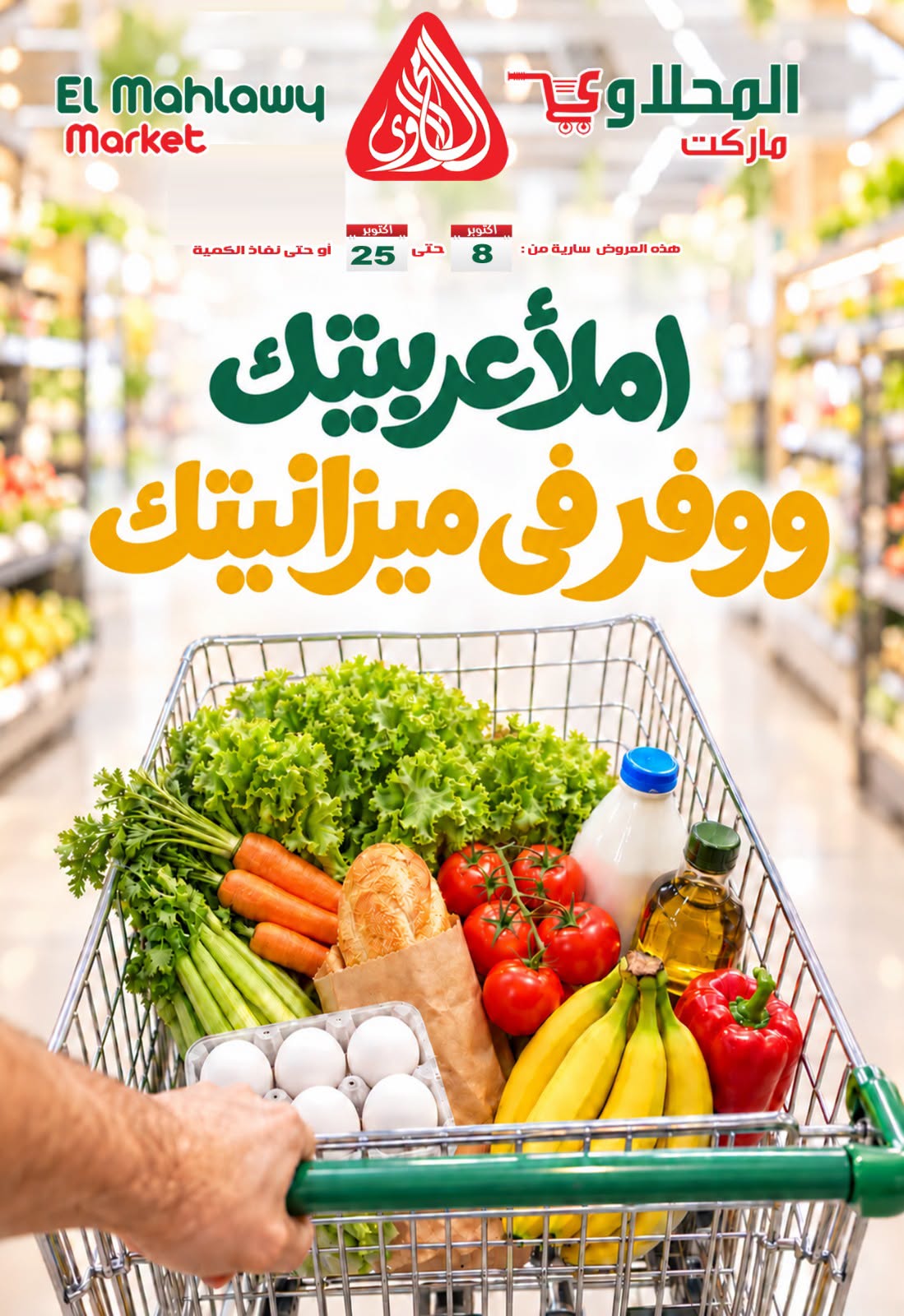 عروض المحلاوى ماركت من ٨ حتى ٢٥ أكتوبر ٢٠٢٦ املأ عربيتك ووفر فى ميزانيتك - صفحة 1
