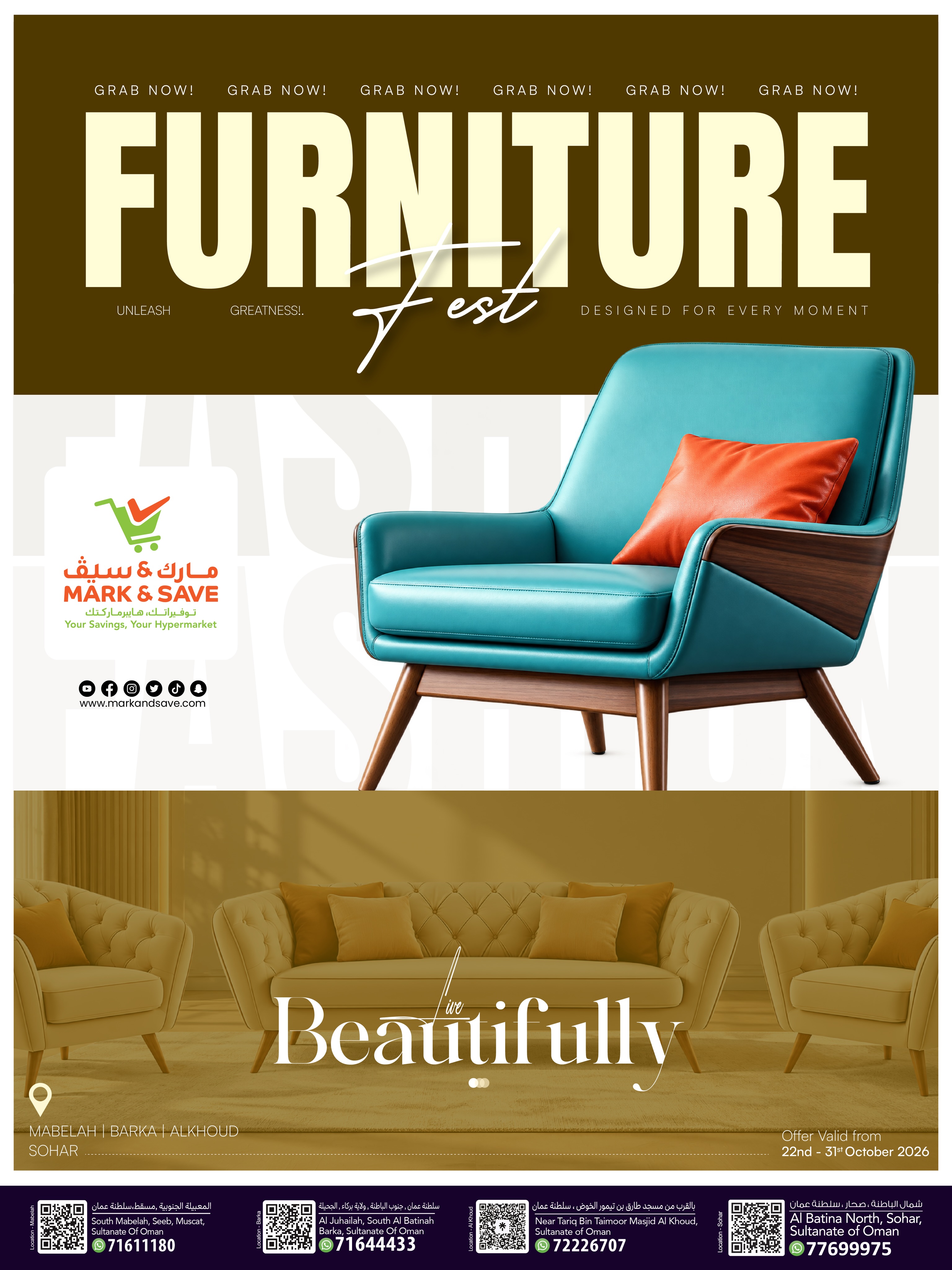 Mark & Save Oman offers from 22 to 31 October 2026 Furniture Festival - Page 1